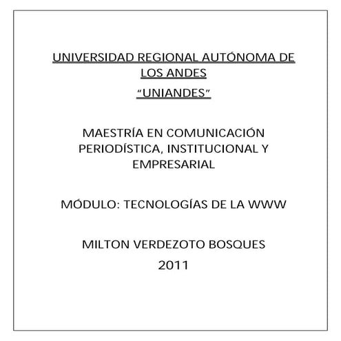 Tecnologías de la www