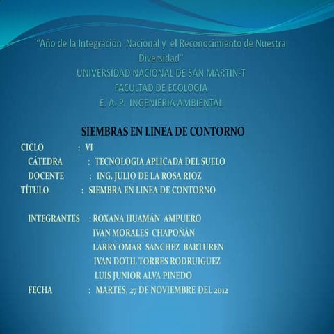 Tecnologia del suelo siembra en cortorno