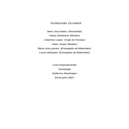 Tecnologia es saber 