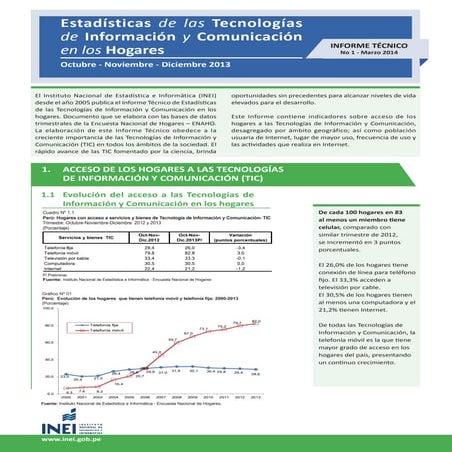LAS TIC EN LOS HOGARES PERUANOS OCT - DIC 2013