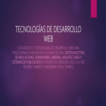 Tecnologias de desarrollo web