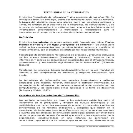 Tecnologias De La Informacion