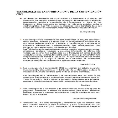 Tecnologias de la informacion y de la comunicación
