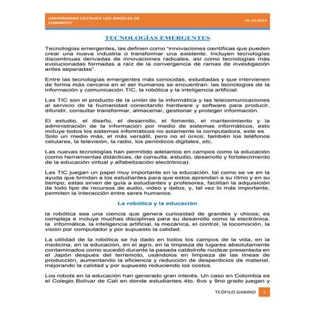 Tecnologias emergentes