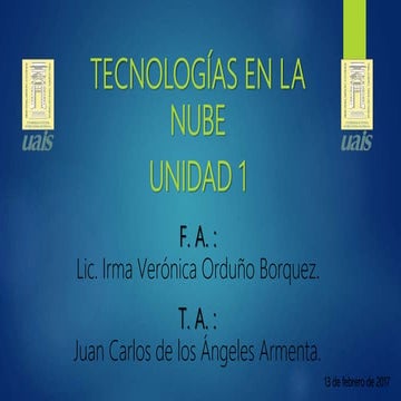 Tecnologias en la nube unidad uno