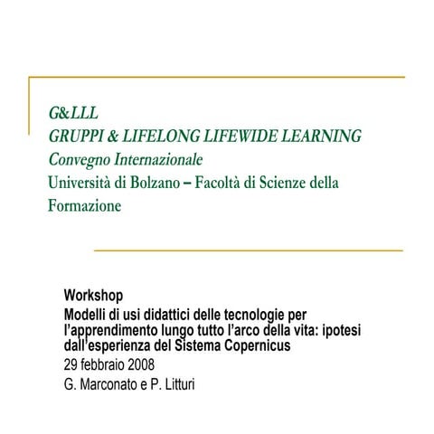 Tecnologie e life long & wide learning