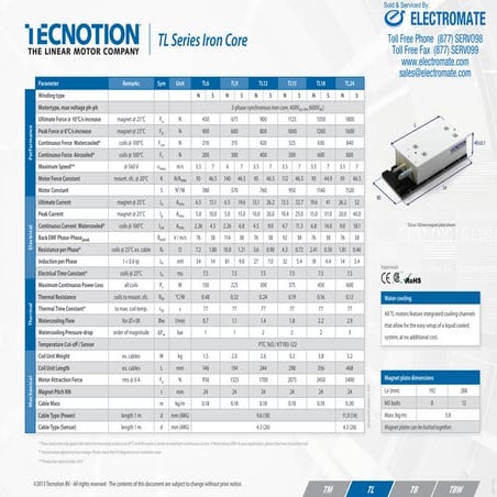 Tecnotion TL Series Specs