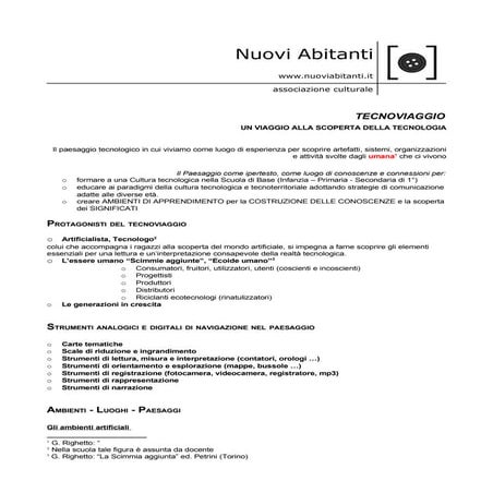 Tecno Viaggio.Schemi