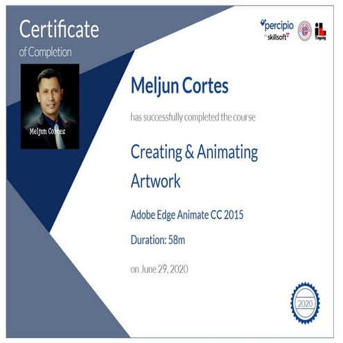 SKILL SOFT Tectoc certificate_digital_arts_creating_animating_artwork | PPT