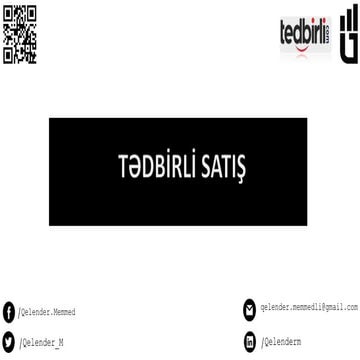 Tedbirli Satış- Satış Haqqında