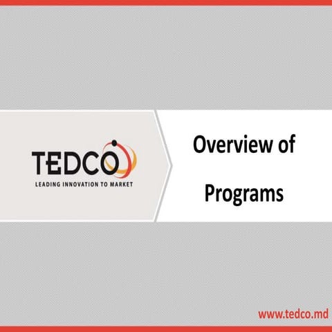 TEDCO Funding Programs Overview | PDF