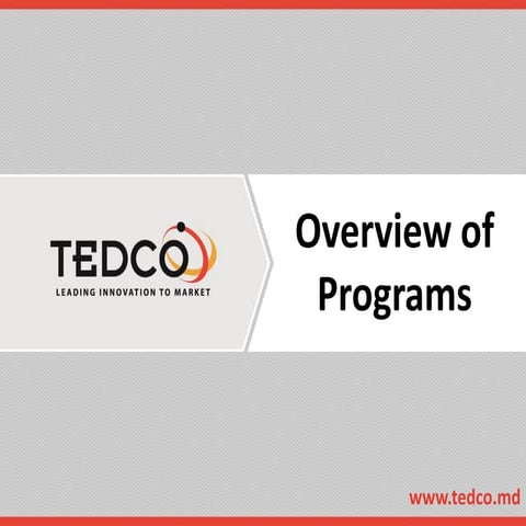 TEDCO Funding Programs Overview