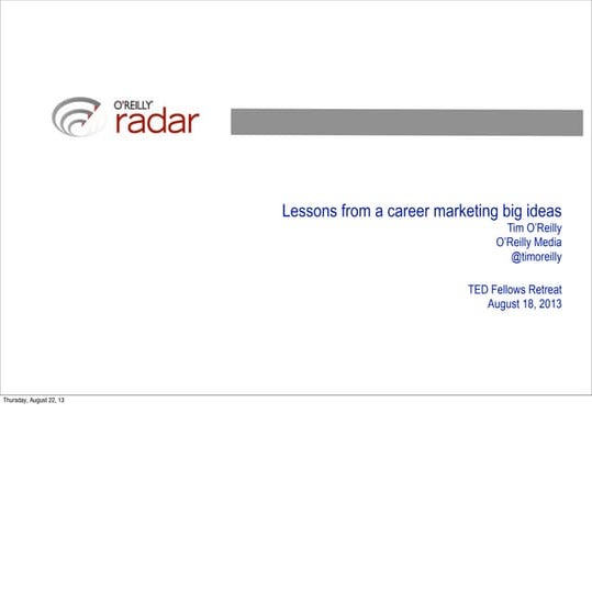Lessons from a career marketing big ideas