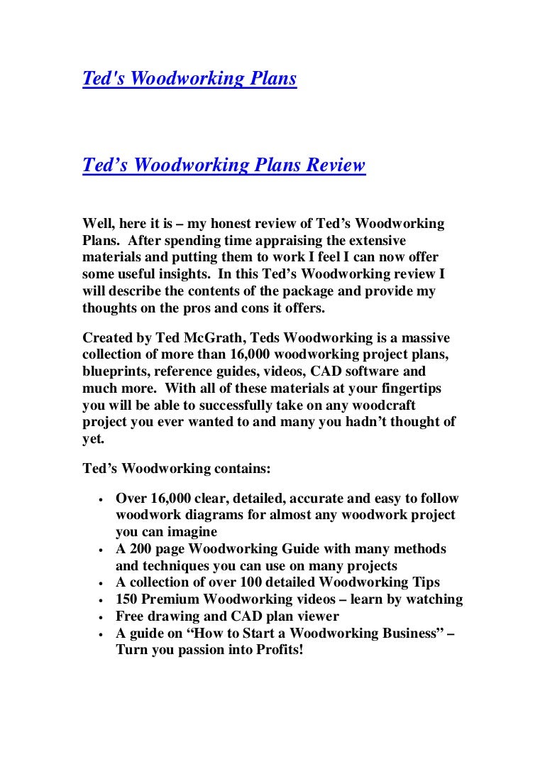 Teds woodworking--16,000 woodworking plans--free ebooks ...