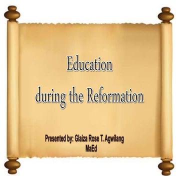 Education during the Reformation