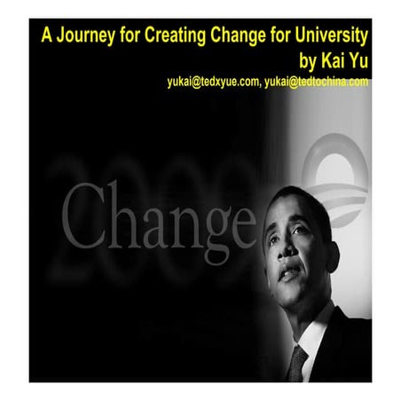 Kai Yu: story of TEDxYUE, presentation at TEDx Organizer Workshop