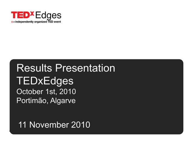 TEDxEdges 2010 - results presentation