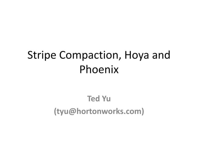 Ted yu：h base and hoya