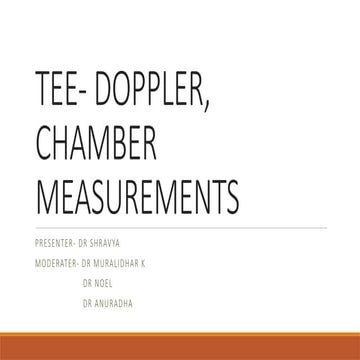 Trans-esophageal echocardiography chamber measurements