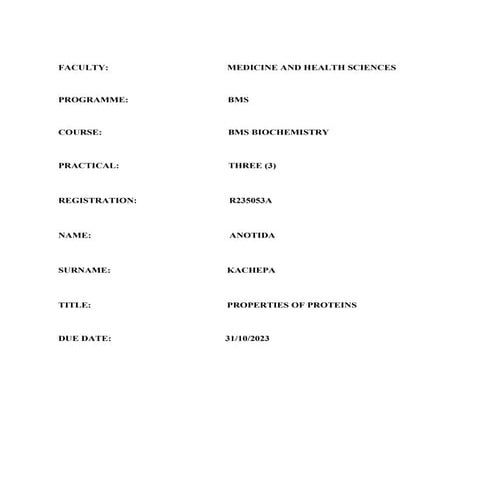 Biochemistry write up with practical guidelines | DOCX