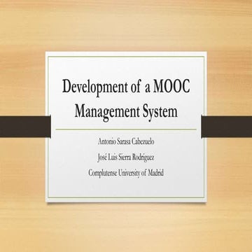 Development of a MOOC Management System