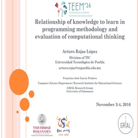 Relationship of knowledge to learn in programming methodology and ...