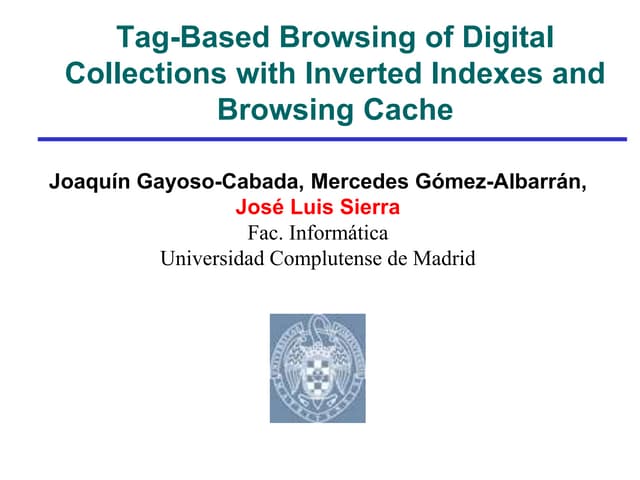Tag-Based Browsing of Digital Collections with Inverted Indexes and Browsing ...