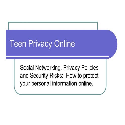 Teen Privacy Online