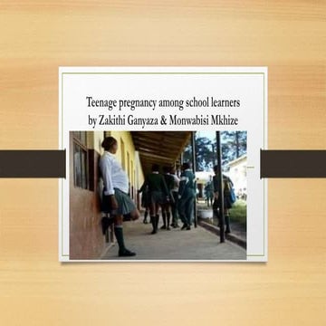 Teenage pregnancy among school learners