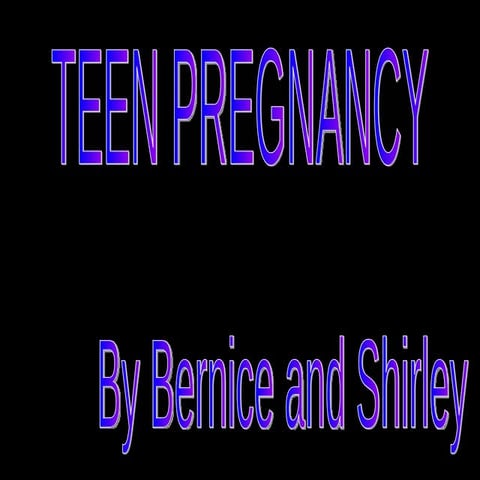 Teen Pregnancy Powerpoint