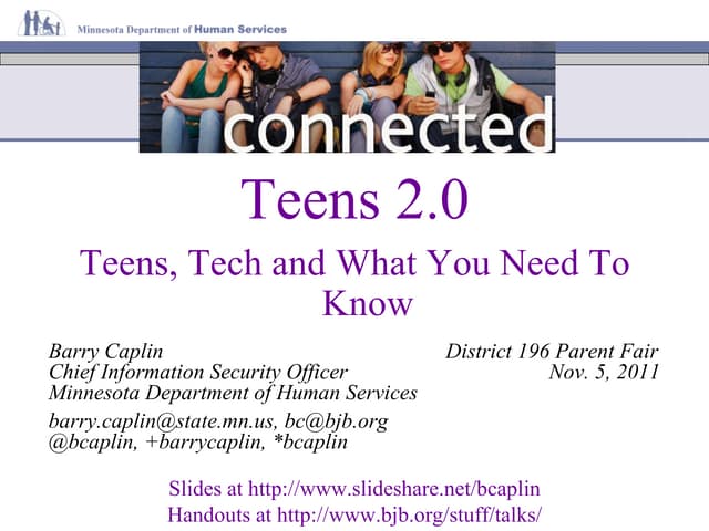 Teens 2.0 - Teens and Social Networks
