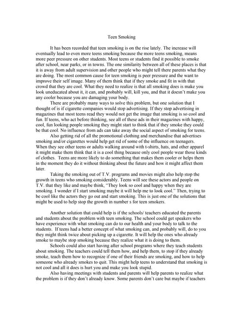 Teenage smoking essay