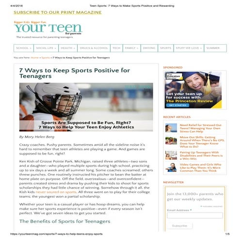 Teen sports  7 ways to make sports positive and rewarding