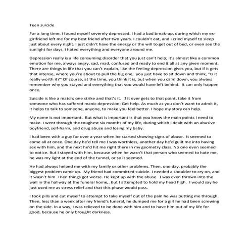 Teen suicide