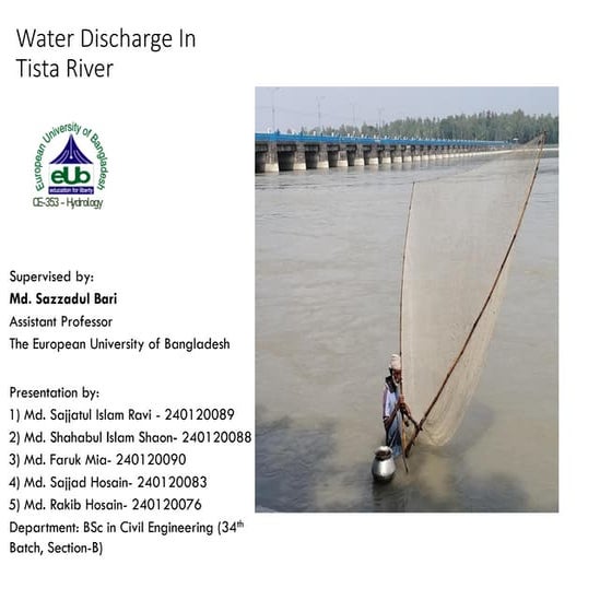 Comprehensive Analysis of Water Discharge Trends in the Teesta River ...