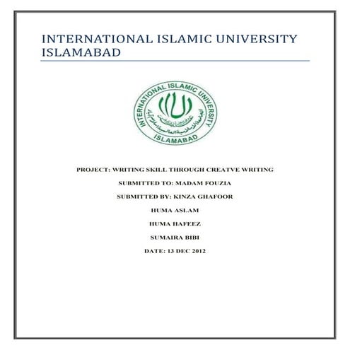 Teaching creative writing skills 