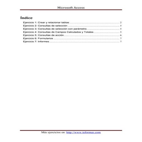 TeFormas Ejercicios Prácticos Access