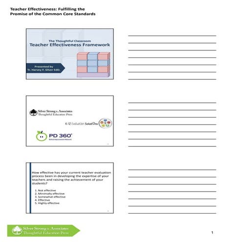 Teacher Effectiveness: Fulfilling the Promise of the Common Core State Standa...