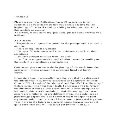 Teheran 2Please revise your Reflection Paper #1 according to m.docx