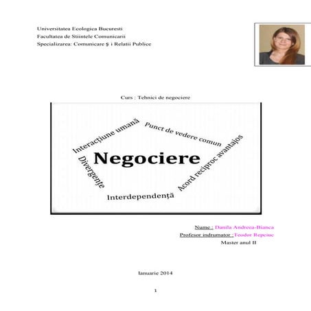 Tehnici si  negociere   danila andreea bianca