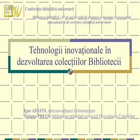 Igor Afatin, Tatiana Prian. Tehnologii iniovationale