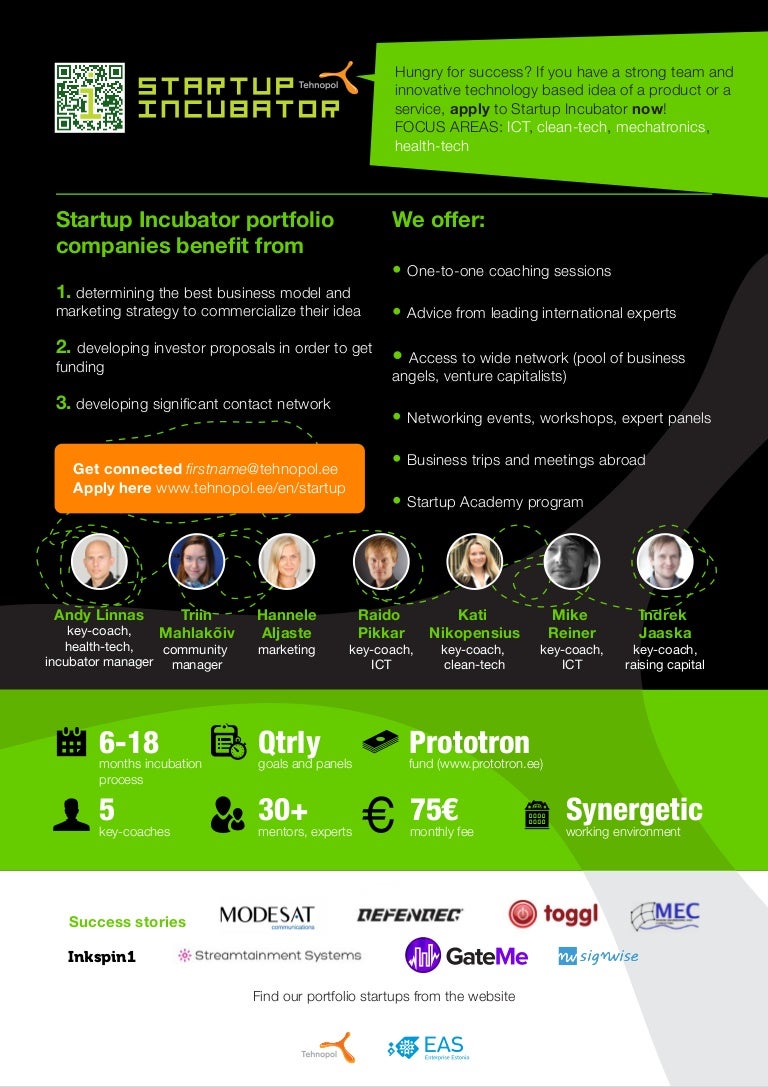 tehnopol startup incubator one pager