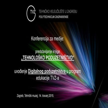 Knjiga “Tehnološko Poduzetništvo” i edukacija Digitalnog Poduzetništva na TVZ...