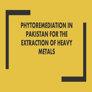 Phytoremediation In PAKISTAN