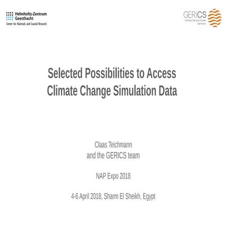 Climate scenario data (GERICS)