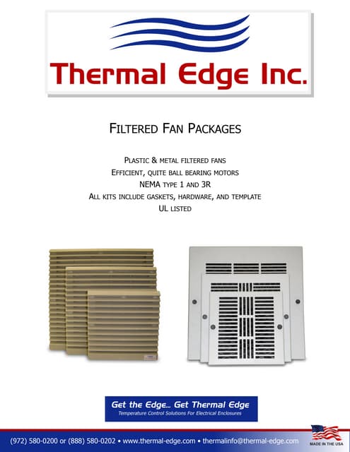 Thermal Edge Inc Filtered Fan Packages Brochure 2013