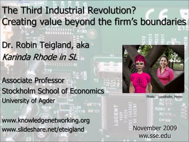 Third Industrial Revolution? Creating value beyond the firm's boundaries
