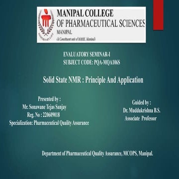 Solid state NMR Princple and application . | PPTX