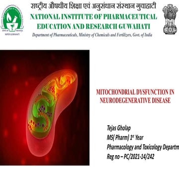 Mitochondrial dysfunction in Neurodegenerative Disorders | PPTX