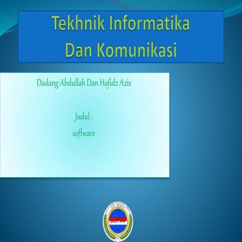 PENGERTIAN SOFTWARE DAN JENISNYA..